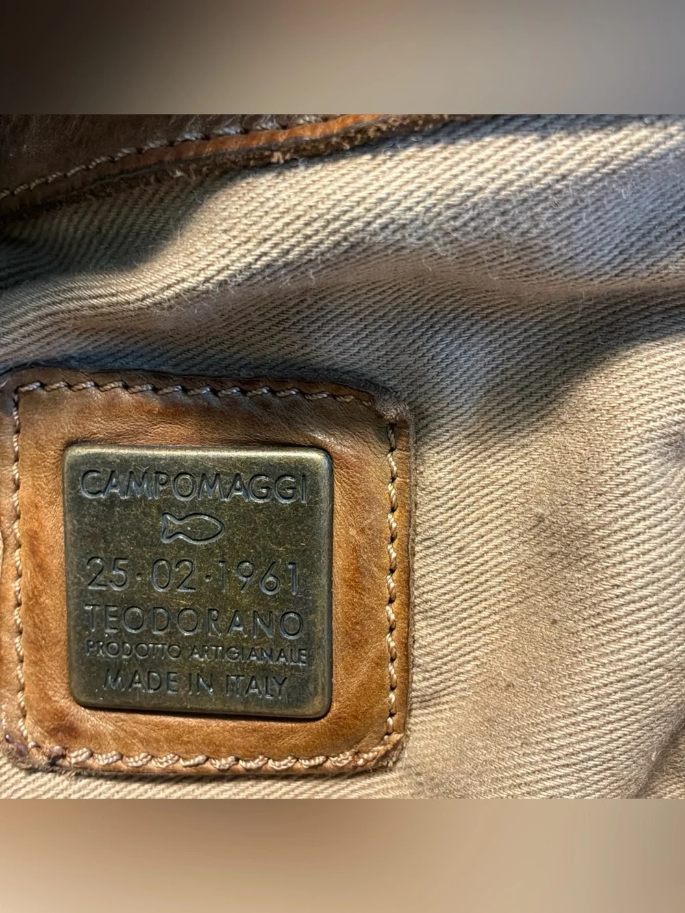 CAMPOMAGGI Teodorano Canvas Camoflage Shoulder Bag Purse ITALIA